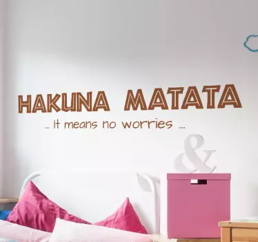 Hakuna Matata Muursticker - TenStickers