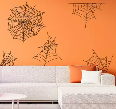 Muurdecoratie stickers Spinneweb halloween - TenStickers
