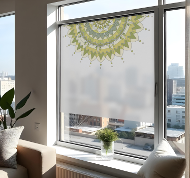 Halve mandala Raamsticker - TenStickers