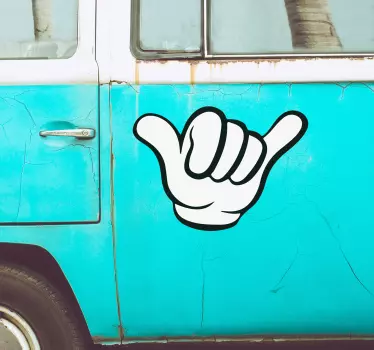 Sticker voor auto hand symbool - TenStickers