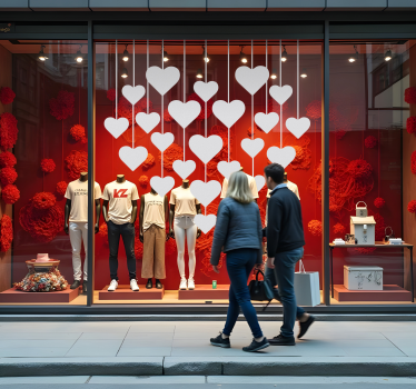 Hangende harten valentijnsdag sticker - TenStickers
