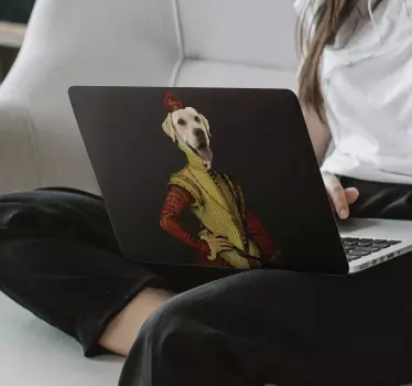 Stickers voor laptop aristocratische hond - TenStickers