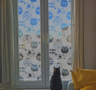 Hoofd van katten Raamsticker - TenStickers