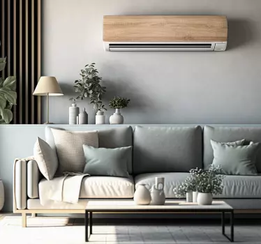 Hout structuur Decoratie sticker airco - TenStickers