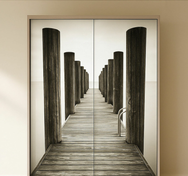 Houten dek meubel sticker - TenStickers