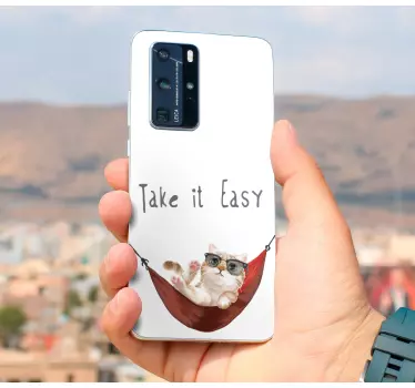 Huawei sticker chill kat hangmat - TenStickers