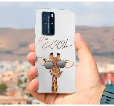 Huawei sticker giraffe met zonnebril - TenStickers
