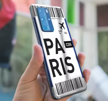 Huawei sticker vliegticket parijs - TenStickers