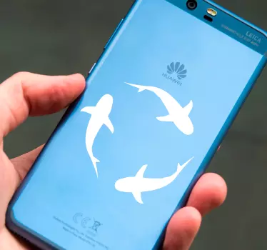 Huawei sticker zwemmende haaien - TenStickers
