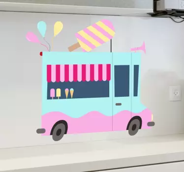 Ijscoman ijwagen sticker - TenStickers