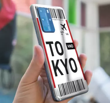 Huawei sticker tokyo ticket ontwerp - TenStickers
