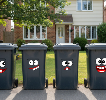 Industriële sticker met grappige cartoon gezichten - TenStickers