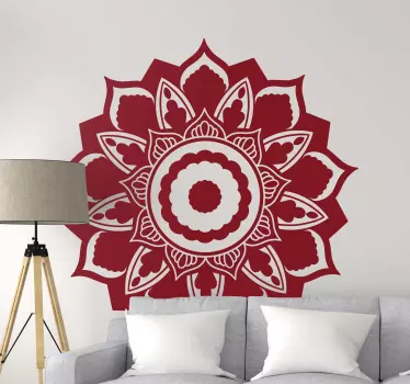 Ingewikkelde botanische mandala Muursticker kunst - TenStickers