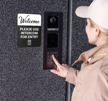 Intercom aanwijzingen tekst sticker - TenStickers