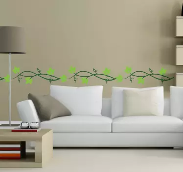 Ivy Groene Vervlochten Klimop Muursticker woonkamer - TenStickers