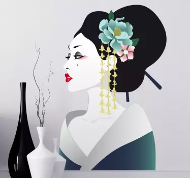 Japanese Geisha Muursticker - TenStickers