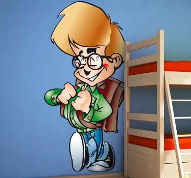Jongen leerling sticker - TenStickers