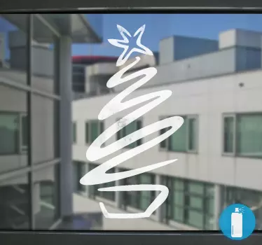 Kerst raamsticker boom sneeuwspray - TenStickers