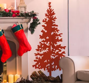 Kerst denneboom sticker - TenStickers