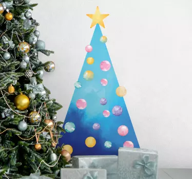 Kerst sticker stralende feestboom - TenStickers
