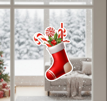 Kerst sticker voor cadeautjes en snoep in sokken - TenStickers