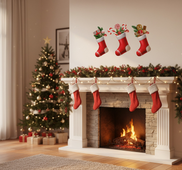Kerst sticker voor cadeautjes in de sokken - TenStickers
