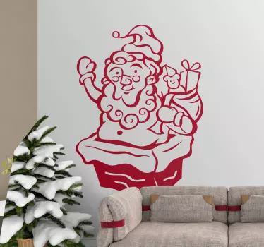 Kerst sticker vrolijke sint nick - TenStickers
