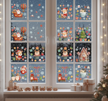 Kerst sticker winterse raamdecoraties - TenStickers
