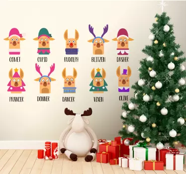 Kerst sticker rendierencollectie - TenStickers