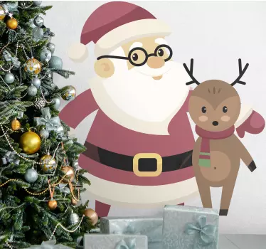 Kerst sticker met kerstman karakter - TenStickers