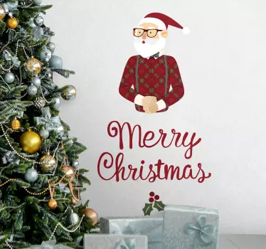 Kerst sticker met een design van de kerstman - TenStickers