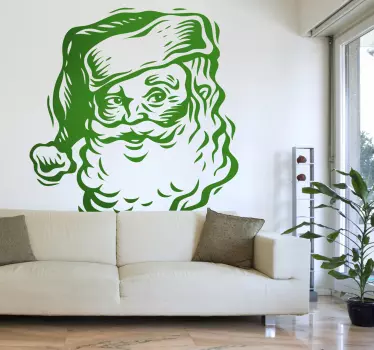 Kerstman portret sticker - TenStickers