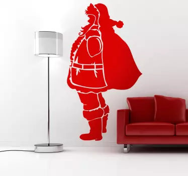 Kerstman sillhoutte sticker - TenStickers