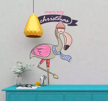Kerststickers Kerst flamingo - TenStickers
