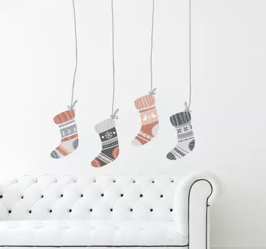 Kerststickers Kerst sokken - TenStickers