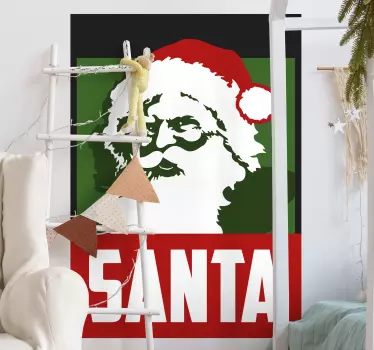 Kerststickers Realistische santa poster - TenStickers