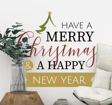 Kerst muursticker woonkamer kerstfeest en nieuwjaar - TenStickers