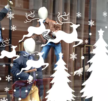 Kerst raamsticker winter - TenStickers