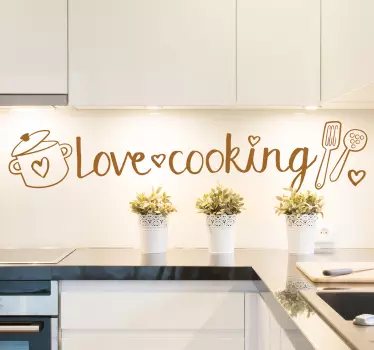 Muursticker keuken love cooking - TenStickers