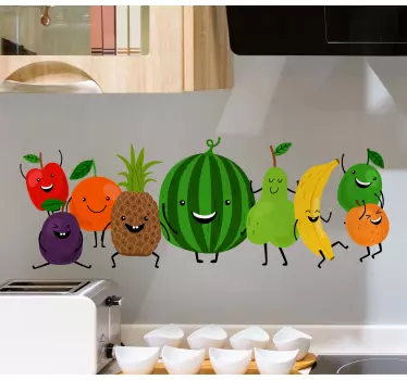 Keuken stickers Grappige lachende vruchten - TenStickers