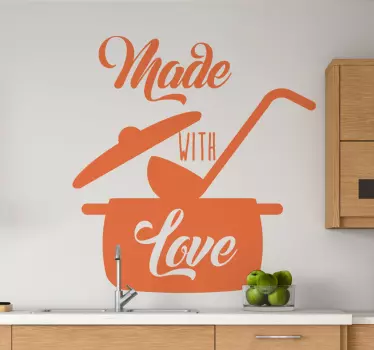 Keuken stickers Keuken met liefde gemaakt - TenStickers