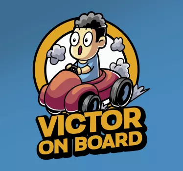 Kind (naam) aan boord zelfklevende voertuigsticker - TenStickers