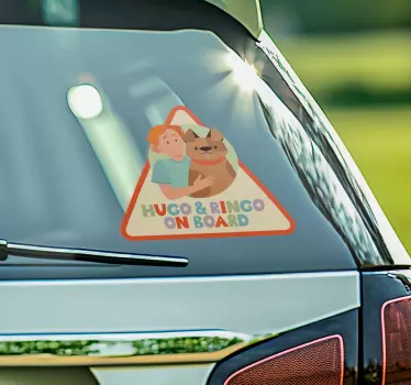 Kinder en hond aan boord Autosticker - TenStickers