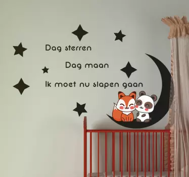Tekst muursticker ik moet nu slapen gaan - TenStickers