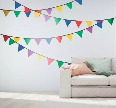 Kinderkamer muursticker kleurrijke slingers - TenStickers