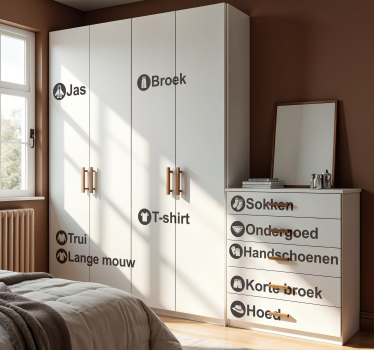 Kleding elementen in het nederlands meubel sticker - TenStickers