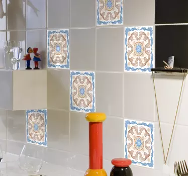 Kleurrijke filigraan tegelstickers - TenStickers