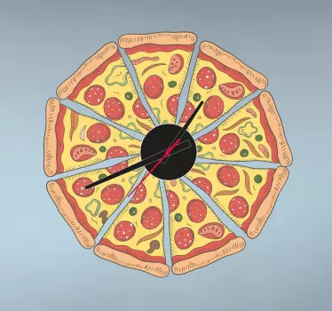 Klok sticker pizza - TenStickers