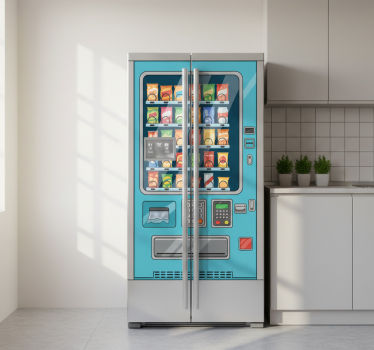 Koelkast sticker blauwe automaat - TenStickers