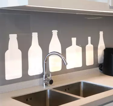 Koelkast sticker bottle silhouette collectie - TenStickers